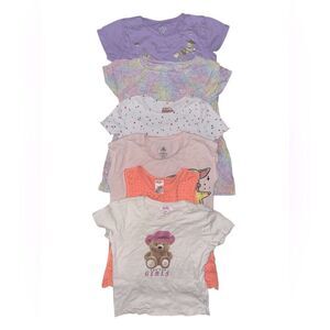Girls Multi-Color Graphic T-Shirts Bundle